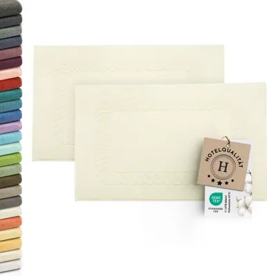 Produktbild von 2er-Set Badematten, Baumwolle, 50x70 cm, 740g/qm, natur