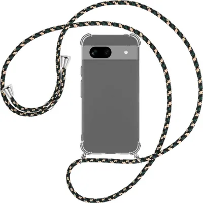 Produktbild von Handykette Backcover-Schutzhülle mit Band (Metall silberfarben) für Google Pixel 8A (6.1'') - camouflage