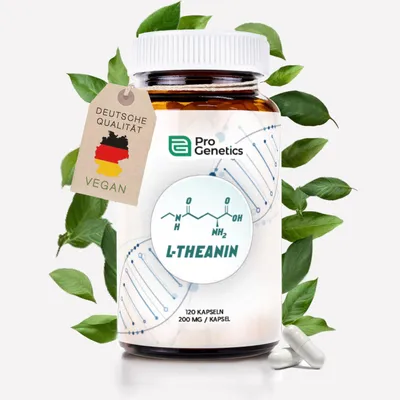 Produktbild von NEU!: L-Theanine Kapseln Hochdosiert: 500 MG / 120 Kapseln - Aus der Apotheke- Fokus- Konzentration-Beruhigungsmittel +   Laboranalysiert in Deutschla