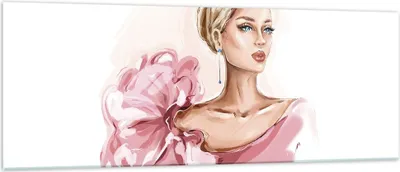 Produktbild von Bilder auf glas - Einteilig - Frau Künstlerin Mode - 140x50cm - Glasbilder - Wandbilder - Bilder - zum Aufhängen bereit - Wanddekoration aus Glas - Glas Bilder - Wandbild auf Glas - GAB140x50-5092