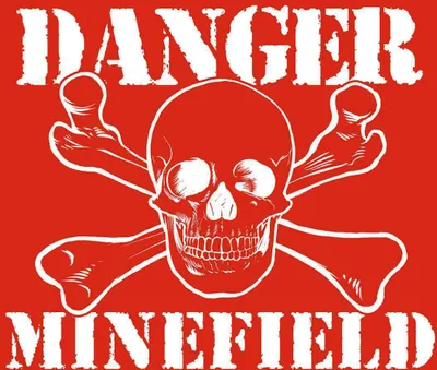 Produktbild von vianmo Holzschild 12x18 cm Danger Minefield Schädel Warnschild Hinweisschild