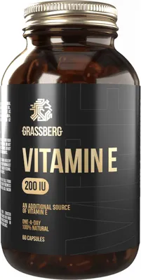 Produktbild von Grassberg Vitamin E 200 IU (60 Caps) Unflavoured - Vitamine, Mineralien & Gesundheit - Vitamine