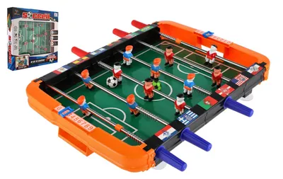 Produktbild von Tischfußball aus Kunststoff und Metall, Gesellschaftsspiel in einer Schachtel (37 x 34,5 x 6 cm)