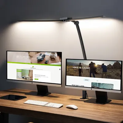 Produktbild von 24W LED Schreibtischlampe 74cm Klemmbar Dimmbar 5 Farbtemperaturen Verstellbarer Augenschutz Tischlampe für Büro, Lesen, Lernen