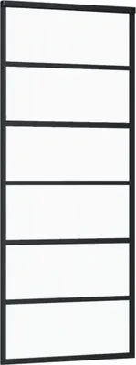 Image de vidaXL Porte coulissante verre ESG et aluminium 76x205 cm noir