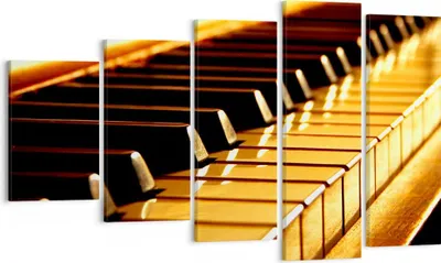 Produktbild von Bild auf Leinwand - Leinwandbild - Klavier Musik Konzert - 100x60cm - Wand Bild - Wanddeko - Leinwanddruck - Bilder - Kunstdruck - Wanddekoration - Leinwand bilder - Wandkunst - EG100x60-2200