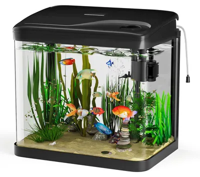 15L Nano Aquarium Set mit LED & Filter, schwarz