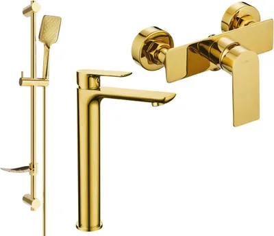 Produktbild von Mexen Alfa DF62 Brausegarnitur, Gold - 745714DF62-50