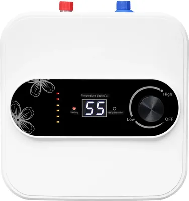 Immagine prodotto di Scaldabagno da incasso sottobanco - Serbatoio da 8 litri - 1500 W - Serbatoio a pressione - Display digitale a LED - Temperatura 30–65 °C - Bianco