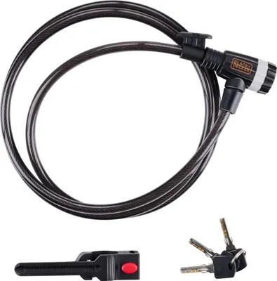 Obrázok produktu pre Zámok na bicykel s káblovým zámkom 10x1800MM s rukoväťou BLACK+DECKER