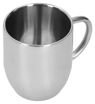 Image de Tasse à café double paroi en acier inoxydable 304 avec poignée épaissie, marque 350 ml, pour le bureau