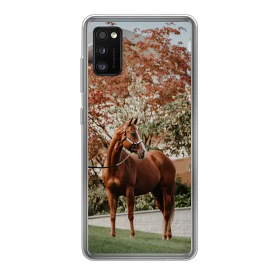 Produktbild von MuchoWow® Handyhülle Schutzhülle Hülle für Samsung Galaxy A41 Pferd - Baum - Halfter Silikon Softcase Handy Hülle - Mobiltelefon