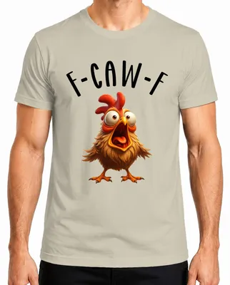 Productafbeelding van F-CAW-F Grappig cartoonkip, humoristisch landleven, grappig heren T-shirt, natuur, XXL