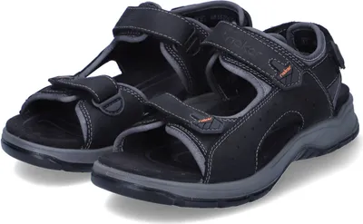 Produktbild von Rieker Herren Sandalen Schwarz Leder-Textil-Mix Größe: 47