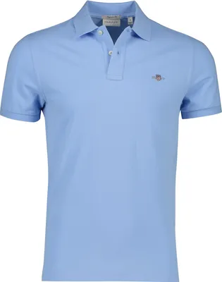 Zdjęcie produktu dla Gant polo regular fit jasnoniebieskie jednokolorowe