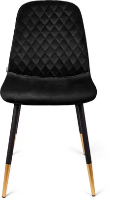 Zdjęcie produktu dla Krzesło do jadalni Krzesło do salonu Krzesło do kuchni Krzesło tapicerowane Fotel NOIR Krzesło welurowe czarne 44x52x85cm HOMLA