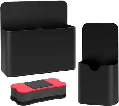 Produktbild von Magnetischer Stifthalter – 2er-Set – Organizer für Whiteboards – Langlebiges ABS-Material – Starke Magnete – Platzsparend – Magnetischer Organizer