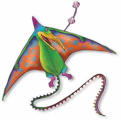 Obrázek produktu pro Drak Knoop Kites Dino 125 x 70 cm se sklolaminátovými tyčemi a šňůrou