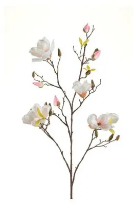 Produktbild von künstlicher Magnolienzweig weiß rosa H. 105cm Emerald Kunstblumen