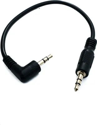 Produktbild von SYSTEM-S Audio Klinke Kabel 15 cm 3,5 mm TRS Stecker zu Stecker Winkel AUX Adapter Schwarz