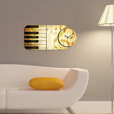Produktbild von Opviq, YMS- HMA5161, Bunt, Wanduhren, 68 x 32 cm, 100% MDF (Dicke: 3 mm)