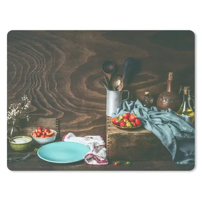 Produktbild von MuchoWow® Mauspad Mousepad Rustikal - Obst - Küchenutensilien - Erdbeere 23x19 cm - Mousepads - Maus Mat - Pad - Mausunterlage - Schreibtischunterlage - Mauspad