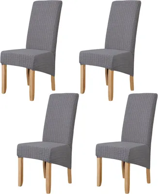 Obrázek produktu pro 4 Pack Stretch Jídelní židle Slipcovers Elastické odnímatelné omyvatelné židle chrániče, Gray-C