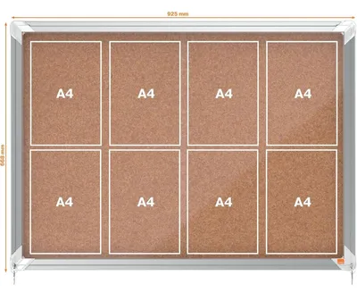 Image de Vitrine d'affichage Premium Plus liège, avec porte coulissante, 8xA4