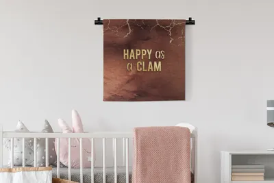 Produktbild von MuchoWow® Wandteppich Wandbehang Zitate - Muschel - Roségold 60x60 cm Tapisserie Dekoration Wandtuch - Dekorationen - Wand Decke