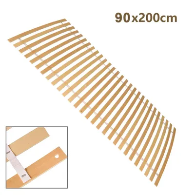 Obrázok produktu pre Jopassy 90x200 cm (28 lamiel) Rolovací lamelový rám Lamelový rám Rám postele Drevené lamely Lamelový rám