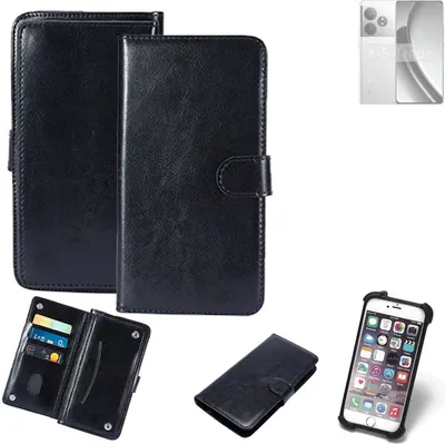 Produktbild von K-S-Trade 360° Hülle kompatibel mit Realme GT Neo 6 schwarz Kunstleder Case BookCase WalletCase Kunstlederederhülle Handyhülle, Rundumschutz