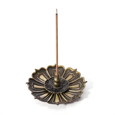 Räucherstäbchenhalter Lotus, Bronze, 8,8 cm, Zinklegierung