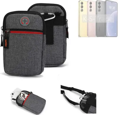 Produktbild von K-S-Trade Holster Gürteltasche kompatibel mit Meizu 20 Handy Tasche Schutz Hülle grau Zusatzfächer 1x