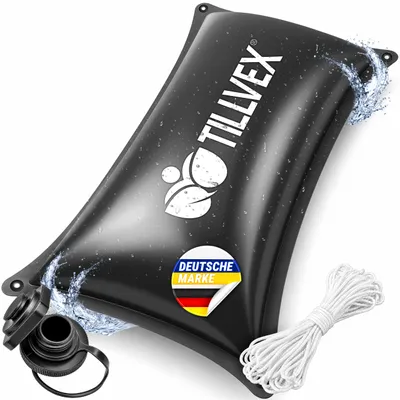 Obrázek produktu pro tillvex® Zimní plavecká podložka XXL, 200x240 cm, včetně 12 metrů lana a opravné sady | Nafukovací podložka pro zakrytí bazénu, odolná vůči mrazu a chlóru, do -20°C | Zimní podložka včetně ventilu. Podložka pro přezimování bazénu