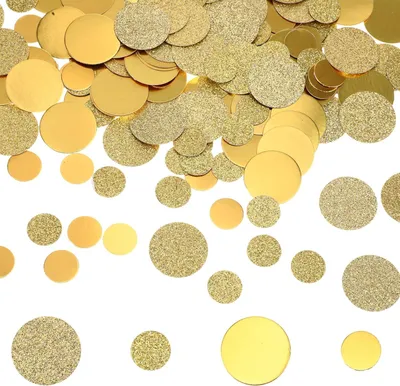 Zdjęcie produktu dla Konfetti w kształcie okrągłych stołów, brokat, dekoracja na przyjęcie z okazji narodzin dziecka - zestaw 200 sztuk - konfetti w kolorze złota, idealne na zaręczyny, wesele, dekoracja stołu