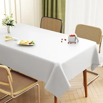 Productafbeelding van Tafelkleed, rechthoekig, 140x180 cm, wit, kunststof, waterafstotend, krasbestendig