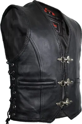 Produktbild von Rocker Lederweste, Bikerweste, Lederkutte, Kutte, Chopperweste(XL)