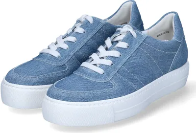 Produktbild von Paul Green Damen Low Sneaker/ sportliche Halbschuhe/ Schnürschuhe Blau Leder-Textil-Mix Größe: 7
