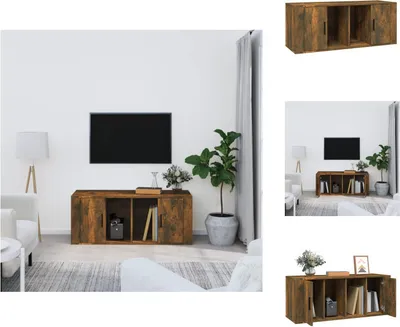 Produktbild von vidaXL TV-Schrank Räuchereiche 100x35x40 cm Holzwerkstoff -  TV-Möbel