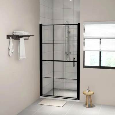 Produktbild von Cloris Designermöbel Duschtür Hartglas 100 x 178 cm Schwarz 2024 Neu