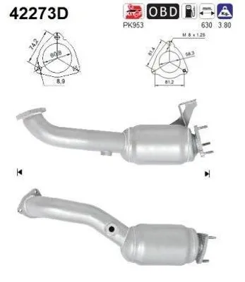 Produktbild von AS Katalysator Kat für AUDI A6 Avant (4F5, C6) Euro 5 42273D