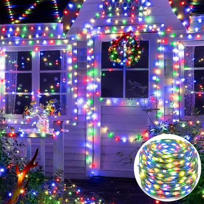 Productafbeelding van 30 meter LED-lichtketting, 8 lichtmodi, kerstverlichting, IP67, geschikt voor kerst, Halloween, tuinfeestjes en decoratie, multicolor