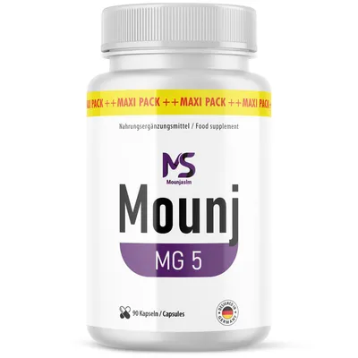 Produktbild von Mounj MG 5 Kapseln | dein zuverlässiger Partner | einfache Anwendung | 90 Kapseln Inhalt