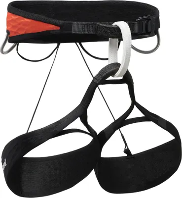 Klettergurt "Airnet Harness" von Black Diamond; schwarz mit orangefarbenen Akzenten; für Herren.