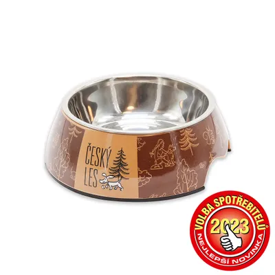 Obrázek produktu pro Akinu ČESKÝ LES melaminová miska s nerez vložkou M 800ml hnědá