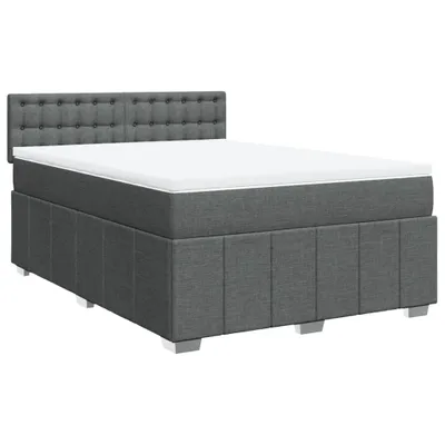 Produktbild von Boxspringbett mit Matratze Dunkelgrau 140x190 cm Stoff