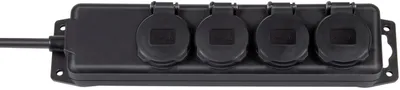 Image de Brennenstuhl Répartiteur de prises IP44 4x noir 2m H07RN-F 3G1,5, 1159960