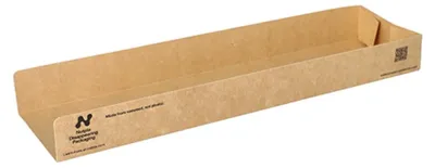 Produktbild von 120 Snacktrays, Pappe "NOTPLA" 3 cm x 7,5 cm x 28,5 cm braun