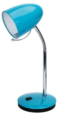 Produktbild von Schreibtischlampe Tischleuchte mit Schwanenhals petrol/chrom Sockel E27 L135xH350mm