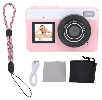 Image de Appareil photo numérique sous-marin, étanche, zoom 18x, 48 MP, autofocus, double écran pour selfies HD de 2,88 pouces, idéal pour la plongée avec tuba, le surf et la natation, rose
